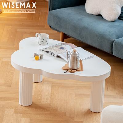 China WISEMAX FURNITURE children's furniture cloud shape adjustable table modern wood top coffee table metal living room furniture sofa side table (the other) for sale