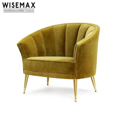 China Customized Luxury Fabric Sofa Living Room Chair Single Seat Velvet Accent Armchair Modern Soft Color European Style for sale