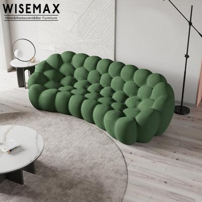 China Floor Sofa WISEMAX FURNITURE Modern Design Combination Sponge Floor Sofa Set Living Room Sectionals Sofas Luxury Fabric Bubble Sofa for sale