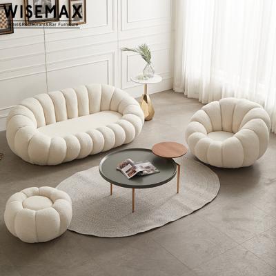 China Modern WISEMAX FURNITURE Comfortable Pumpkin Shape Sofa Chairs Living Room Velvet Sofa Kids /Children Sofa for sale