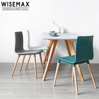 China China Manufacture Modern Plastic Dining Chair Restaurant Furniture Plastic Chair With Wooden Legs For Sale for sale