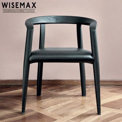 China WISEMAX FURNITURE Nordic Modern Solid Wood Dining Chair Restaurant Cafe Leisure Minimalist Chair for sale