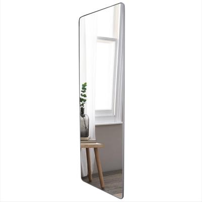 China Sustainable Sustainable Wardrobe Slide Out Modern Bamboo Wood Metal Bedroom Body Mirrors for sale