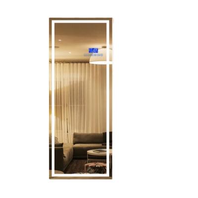 China Custom Morden Size Rectangle Framed Bathroom Fitness Decorative Led Smart Mirror for sale