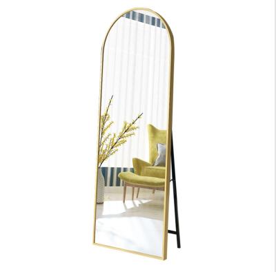 China Modern Art Decor Aluminum Alloy Living Room Floor Mirror Stand Casual Custom Size for sale