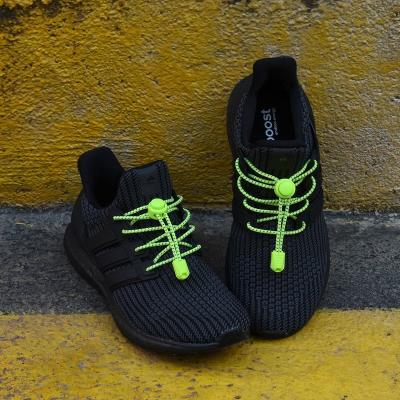 China New Round Rise No Tie Custom Logo Shoelace Custom Fastening Elastic Shoe Laces Laces With Lock for sale