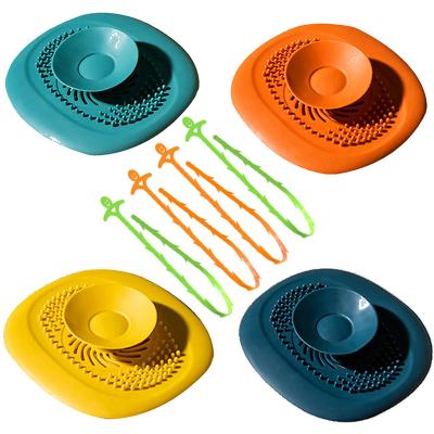 China Modern Silicone Drain Hair Kitchen Shower Sink Stopper Drain Cover Hair Trap Silicone Sinks Cover Stopper Sink Strainers for sale