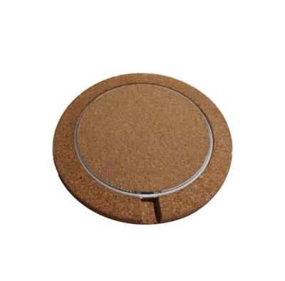 China New Best Cell Phone 5V1.5A 5W 10W Wooden Cork Pad Wireless Charger With 50Cm Charging Line 1A for sale