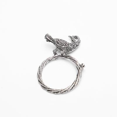 China Vintage hot sale cheap fashion elegant bird shape decorating napkin rings wholesale for sale