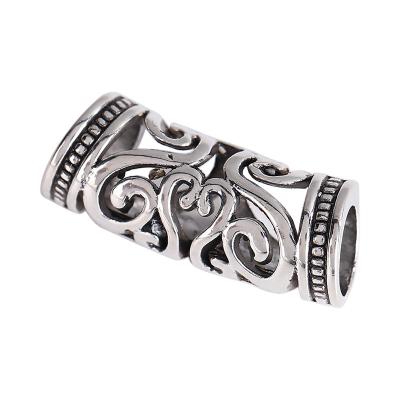 China Fashion Silver Plated Hair Ring Dreadlocks Bead Tube Beads Viking Beard Beads Hair Jewelry For Women for sale