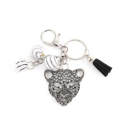 China Wholesale Custom Made Environmental Friendly Metal Animal Leopard Vintage Key Chain Alloy Key Chain for sale