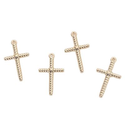 China High Grade FASHIONABLE Gold Plated Cross Charm Stainless Steel Cross Pendant For Necklace Jewelry Making for sale