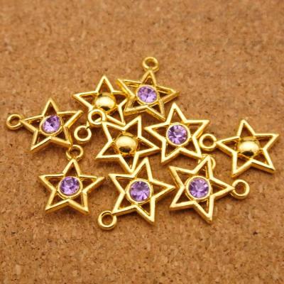 China 2021 Fashion Cute Exquisite Five-pointed Star Rhinestone Pendant Charms For DIY Jewelry Making for sale