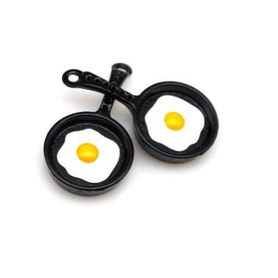 China Charms Hot Sales Enamel Casual/Sporty Custom Cute Fried Egg Pans Pendant Jewelry Making DIY for sale