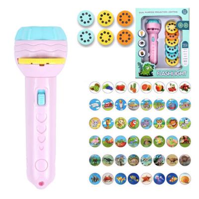 China 2022 Baby Sleep Story Book Flashlight Projector Light Up Pattern Toys Light Projection Lamp J-003 for sale