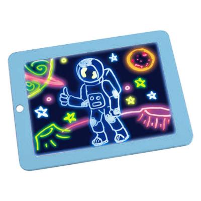 China Eductional Preschool Toys Amazon Hot Selling Art LED Light Creative Kids Drawing Pad Toy Magic Portable 3D LED Light Drawing Board for sale