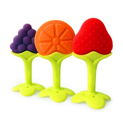 China 100%food grade Silicone Teether Bpa Free Teether Toys Chewable Baby Fruit Shape Food Group Teether for sale