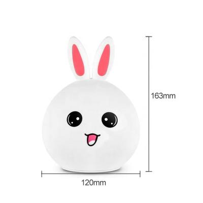 China Cute Amazon Rabbit Bedroom LED Night Lights 7 Colors USB Silicone Rechargeable Remote Control Animal Night Lamp Gifts Eco-Friendly For Kids for sale