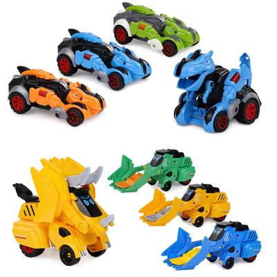 China New Design Dinosaur Deformation Friction Non-toxic Material Auto Car Sliding Crash Transform Toy For Children for sale