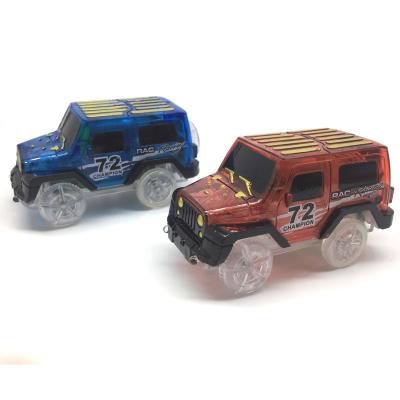 China Hot Sale Kids Eco-friendly Material Toys Slot Plastic Toy Car Glowing Light Electric Rail Track Car Toys for sale