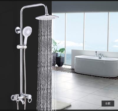 China Exposed Shower Mixer Set With Round Shower Head Multilayer Electroplating for sale