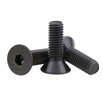 China Wholesale Stainless Steel Grade 8.8 10.9 12.9 Carbon Steel Countersunk Hex Head Socket Bolt Flat Head Bolts By DIN7991 With Black Oxide for sale