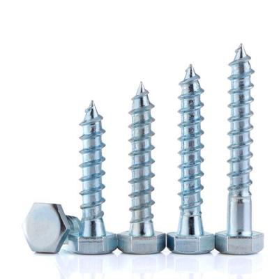 China Galvanized Stainless Steel DIN571 Hex Head Wood Screws Wood Screw for sale