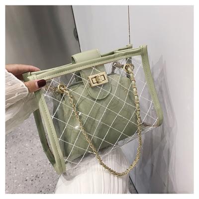 China Fashion PVC Shoulder Bag Purses and Handbags Lady Transparent Soft Mobile Shoulder Bag for sale