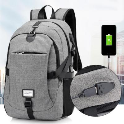 China With USB 17 Inch Laptop Anti Theft Nylon Bag With USB Charger Business Casual Backpack For Man Woman for sale