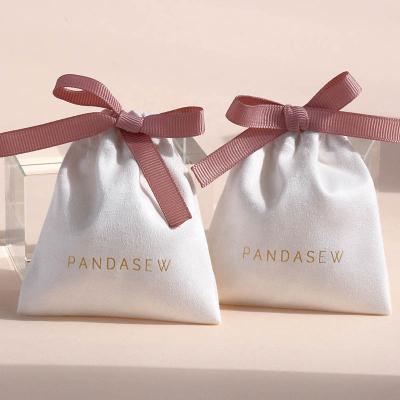 China Custom PandaSew Velvet Drawstring Pouch Christmas Gift Bag Christmas Gift Wrapping or Small Drawstring Suede Jewelry Packaging Bags for sale