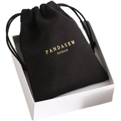 China Luxury PandaSew Jewelery Packaging or Small Gift Pouches with Custom Logo Suede Velvet Small Drawstring Bag for sale