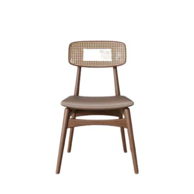 China Modern Nordic Style Design Cane Rattan Chair Upholstered Dining Chair For Restaurant Hotel for sale