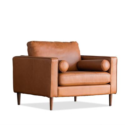 China Minimalism Modular Nordic Light Luxury Home Furniture One Seat Style Genuine Leather Sofa For Living Room Hotel Restaurant for sale