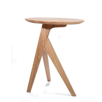 China Nordic modern creative round side table solid wood living room design mini tea table for sale