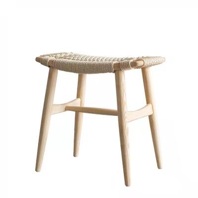 China Modern Style Living Room Furniture Wooden Wrapping Paper Rope Stool Dresser Stool for Dining Room Bedroom for sale