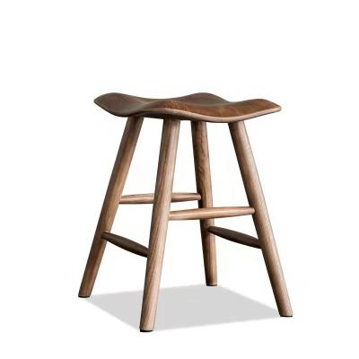 China Contemporary Special Creative Design Furniture Wave Armless Fancy Stool With Solid Ash Wood for sale