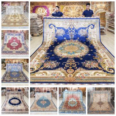 China Washable Collection 9' x12 Covers Silk Carpet Oriental Persian Classic Handmade Living Room Qum Silk for sale