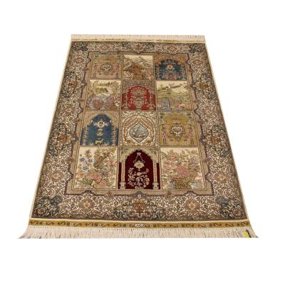 China YILONG Anti-Slip 3'x4.5' Handmade Persian Pattern Rug Silk Garden Rug for sale