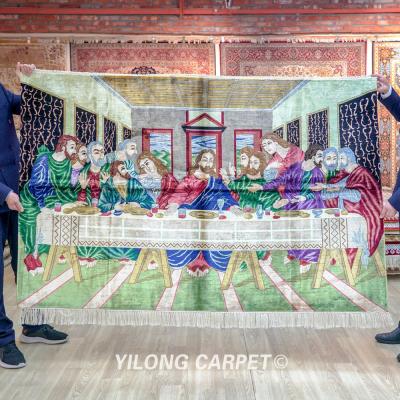 China YILONG anti-slip 4' x6 design antique persian silk tapestry last supper oldest pattern persian rugs for sale