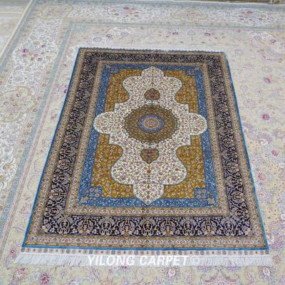 China YILONG Anti-Slip 4'x6' Hand Made Design Persian Silk Blanket Decoration Indian Hand Made Blanket (TJ126A) for sale