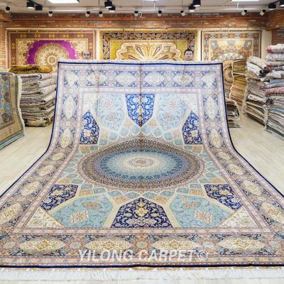 China YILONG Washable 10'x14 Factory Direct Hand Knotted Oriental Handmade Persian Silk Rug for sale