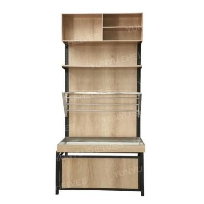 China Single sided hot sale new design supermarket iron wood dried food display racks for sale