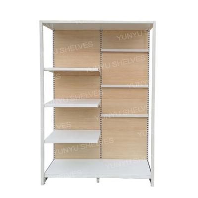 China Latest Models Grain Supermarket Display Stand Metal Store Wooden Grocery Store Double Sided Shelves Supermarket Equipment for sale