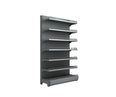 China Wholesale Black Double Sided Commercial Gondola Supermarket Shelving for sale