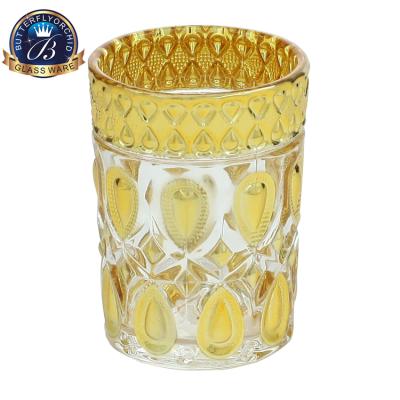 China Viable Style 3oz Glass Tumbler Middle East Gold Beer Mug Glass Wine Mug Tumble Tumble for sale