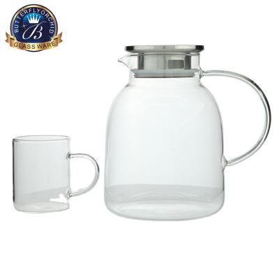 China Viable Wholesale 5 Pcs Water Jug Glass Set Drinkware Ion Plating Glass Drinking Jug And Cup for sale