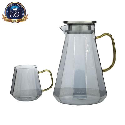 China New Viable Glass Tumbler Jug Design Jug With Water Cup Jug Drinking Set for sale