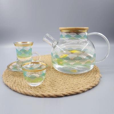 China WITH LID Transparen Glassware Glassware Water Set Wholesale Creative Nordic Drinkware Pitcher Set With Lid Juice Glasses Drinkware for sale