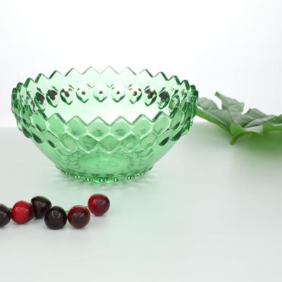 China Disposable Glass Salad Bowls Set with Different Color Classic Diamond Shape Glass Bowl Sets for sale