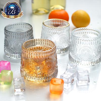 China Hot Sale Luxury Heavy Whiskey Glasses Whiskey Cup 360 Degree Circle Whiskey Tumbler Water Ripple Rocking Tumblers Wine Glasses for sale